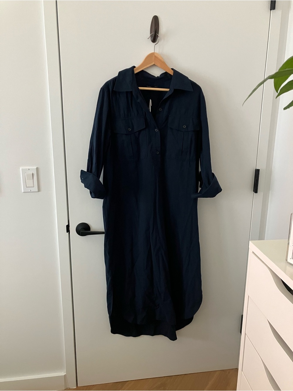 Banana Republic Factory Navy Maxi Shirt Dress - Picture 2 of 3